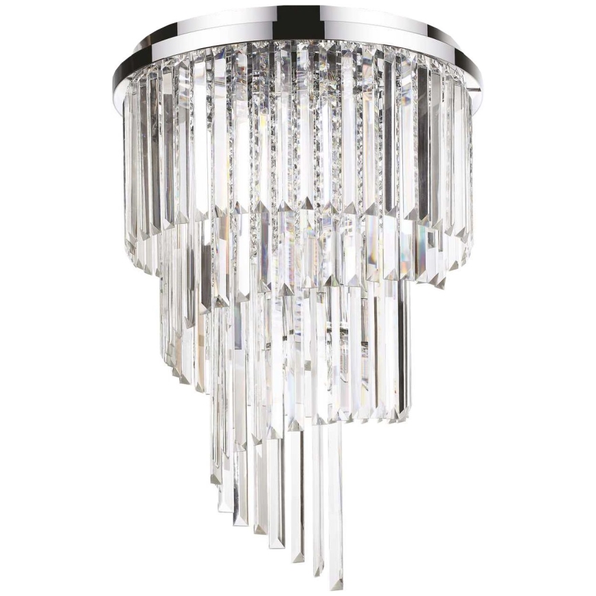 Ideal Lux - Кристален полилей за повърхностен монтаж CARLTON 12xE14/40W/230V Ø 50 см лъскав хром