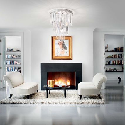 Ideal Lux - Кристален полилей за повърхностен монтаж CARLTON 12xE14/40W/230V Ø 50 см лъскав хром