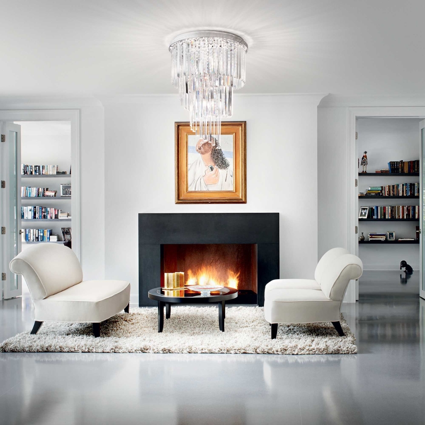 Ideal Lux - Кристален полилей за повърхностен монтаж CARLTON 12xE14/40W/230V Ø 50 см лъскав хром