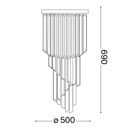 Ideal Lux - Кристален полилей за повърхностен монтаж CARLTON 12xE14/40W/230V Ø 50 см лъскав хром