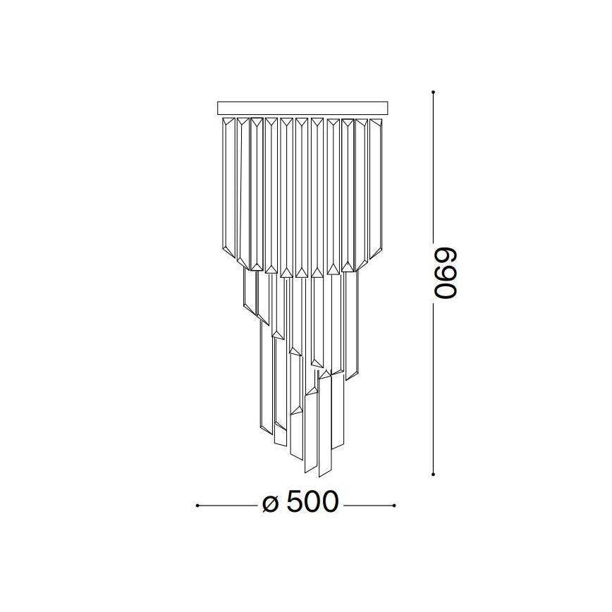 Ideal Lux - Кристален полилей за повърхностен монтаж CARLTON 12xE14/40W/230V Ø 50 см лъскав хром