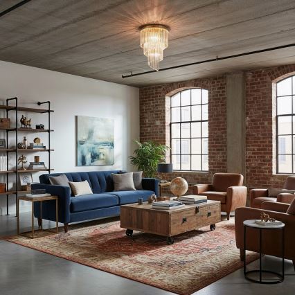 Ideal Lux - Кристален полилей за повърхностен монтаж CARLTON 12xE14/40W/230V Ø 50 см златист