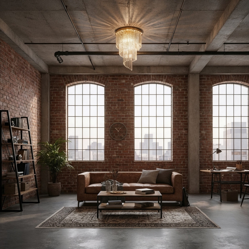 Ideal Lux - Кристален полилей за повърхностен монтаж CARLTON 12xE14/40W/230V Ø 50 см златист