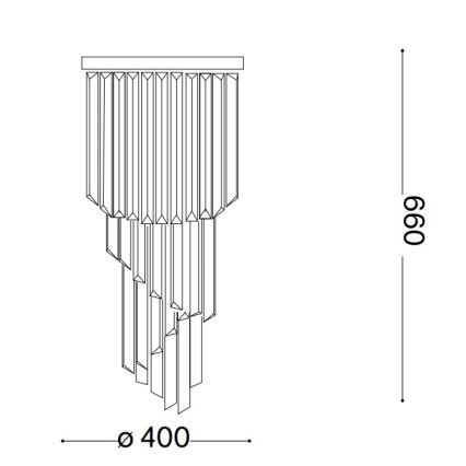Ideal Lux - Кристален полилей за повърхностен монтаж CARLTON 8xE14/40W/230V Ø 40 см лъскав хром