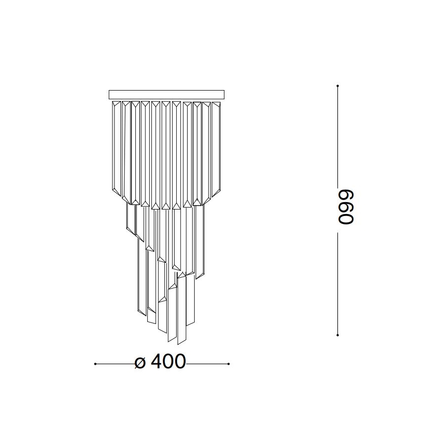 Ideal Lux - Кристален полилей за повърхностен монтаж CARLTON 8xE14/40W/230V Ø 40 см лъскав хром