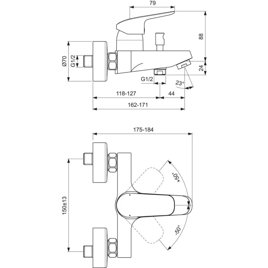 Ideal Standard B1721AA - Смесител за вана CERAFLEX гланцов хром