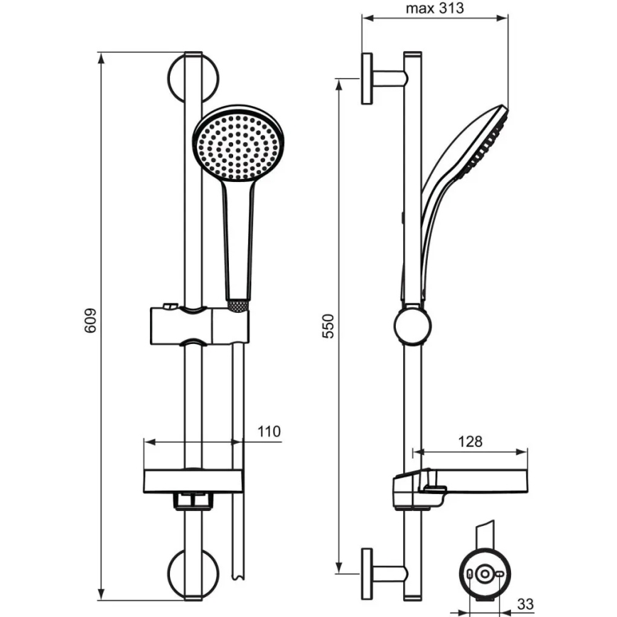 Ideal Standard B9412AA - Душ комплект IDEALRAIN, лъскав хром
