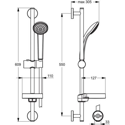 Ideal Standard B9501AA - Душ комплект IDEALRAIN, полиран хром