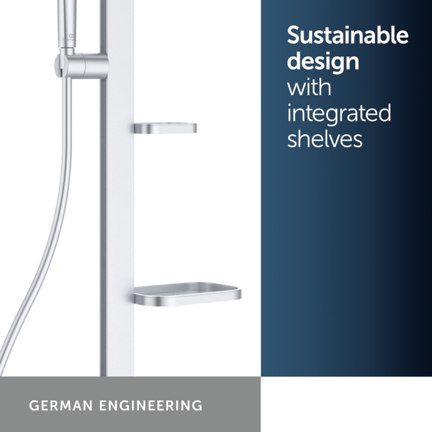 Ideal Standard BD583SI - Комплект за душ с термостатен смесител CERATHERM ALU+ в матов хром