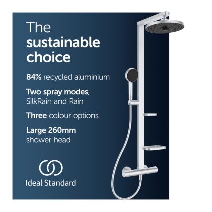 Ideal Standard BD583SI - Комплект за душ с термостатен смесител CERATHERM ALU+ в матов хром