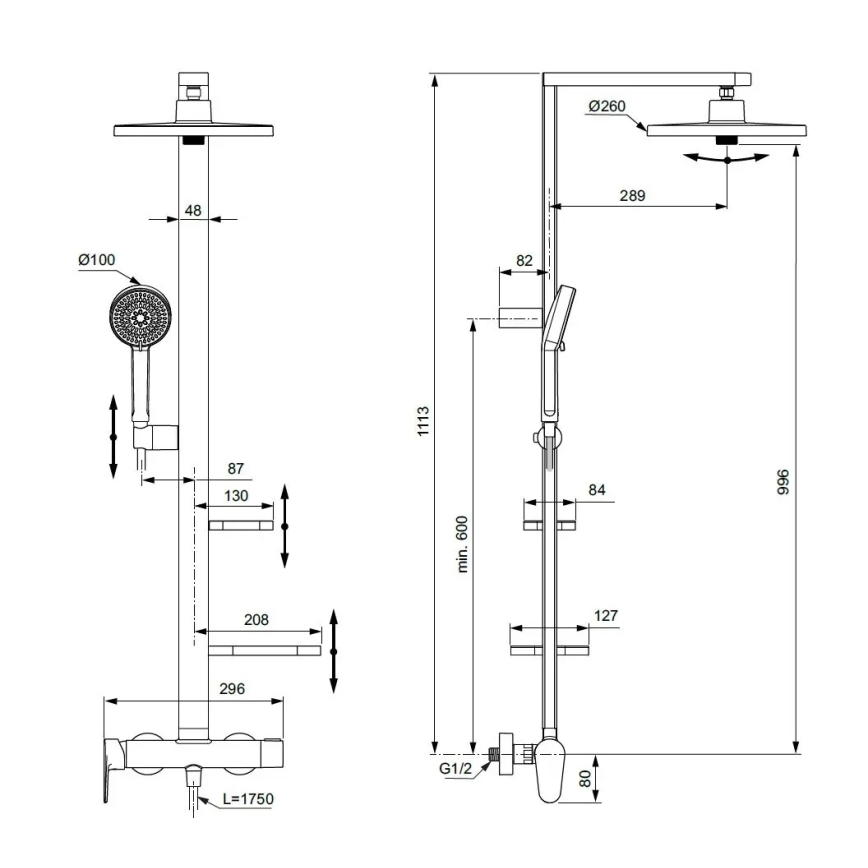 Ideal Standard BD584XG - комплект за душ със смесител CERAFLOW ALU+ в матово черно