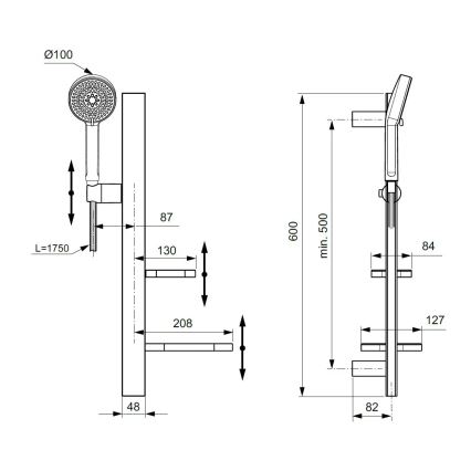Ideal Standard BD586XG - Душ комплект IDEALRAIN ALU+ в матово черно