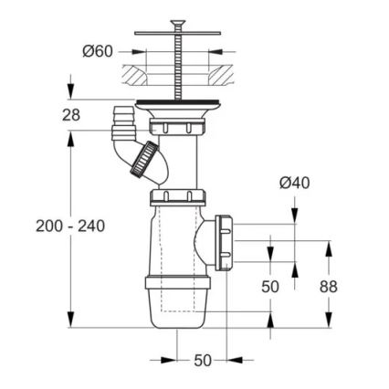 Ideal Standard D5870AA - сифон за мивка, полирано хромово покритие