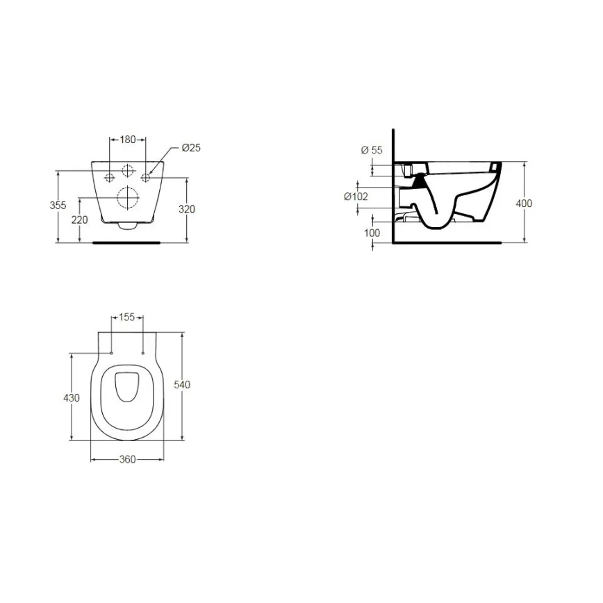 Ideal Standard E823201 - Подвесна тоалетна чиния CONNECT керамика/бяла