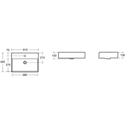 Ideal Standard K078101 - Мивка за плот STRADA 60x42 см керамика/бяла
