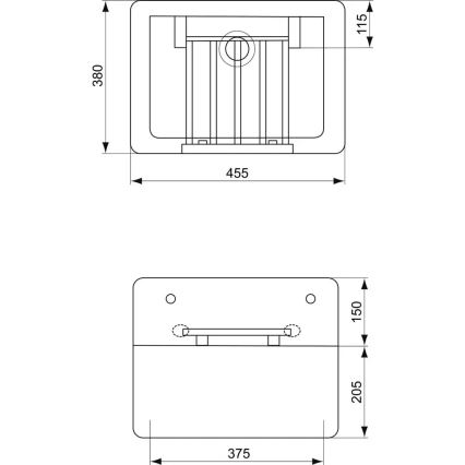Ideal Standard S593901 - стенна мивка с решетка DOURO 45,5x38 cm керамика/бяла