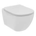 Ideal Standard T536001 - Висяща тоалетна чиния без обод (Rimless) с тоалетна дъска SoftClose TESI, керамична/бяла