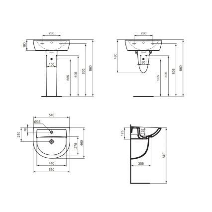 Ideal Standard W332601 - Мивка за окачване EUROVIT 55x46 cm керамика/бяла