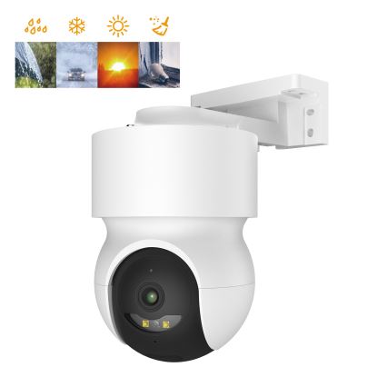 Умна външна камера с 2K резолюция и сензор за движение, 12V, IP65, Wi‑Fi (Tuya), бяла