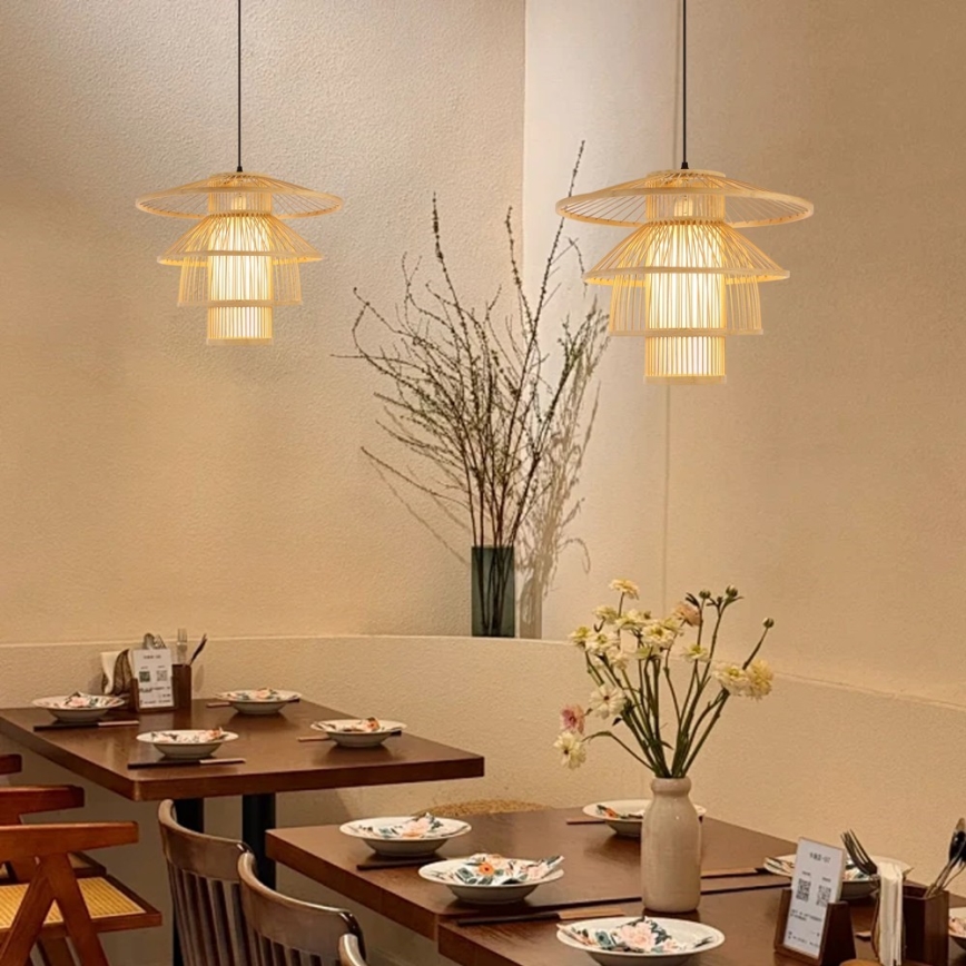 Пендел PINCHOS 1xE27/40W/230V Ø 50 см бамбук