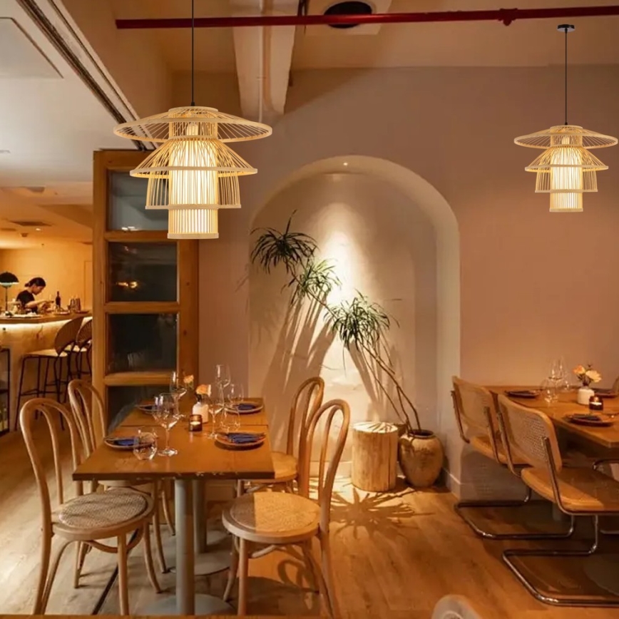 Пендел PINCHOS 1xE27/40W/230V Ø 50 см бамбук