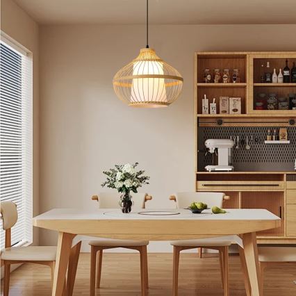 Пендел PINCHOS 1xE27/40W/230V Ø 40 см бамбук