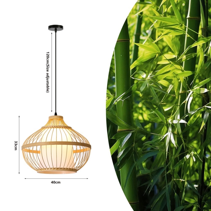 Пендел PINCHOS 1xE27/40W/230V Ø 40 см бамбук