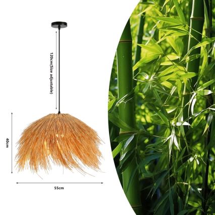 Пендел NATURALEZA 1xE27/40W/230V Ø 55 см ратан