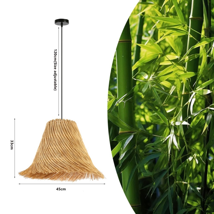 Пендел NATURALEZA 1xE27/40W/230V Ø 45 см ратан