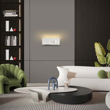 Immax 08286L - LED стенен прожектор с рафт, USB порт и безжично зареждане Be PREPARE LED/3W/230V + LED/3W бял