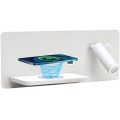 Immax 08286L - LED Стенен спот с рафт, USB порт и безжично зареждане Be PREPARE LED/3W/230V + LED/3W бял
