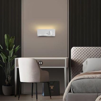 Immax 08286L - LED Стенен спот с рафт, USB порт и безжично зареждане Be PREPARE LED/3W/230V + LED/3W бял