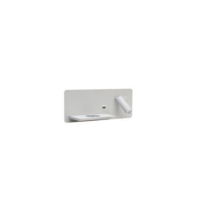 Immax 08286L - LED Стенен спот с рафт, USB порт и безжично зареждане Be PREPARE LED/3W/230V + LED/3W бял