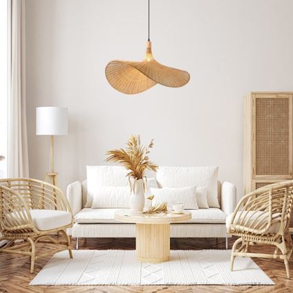 Immax 08290L - Пендел SOMBRERO 1xE27/40W/230V Ø 80 cm ратан
