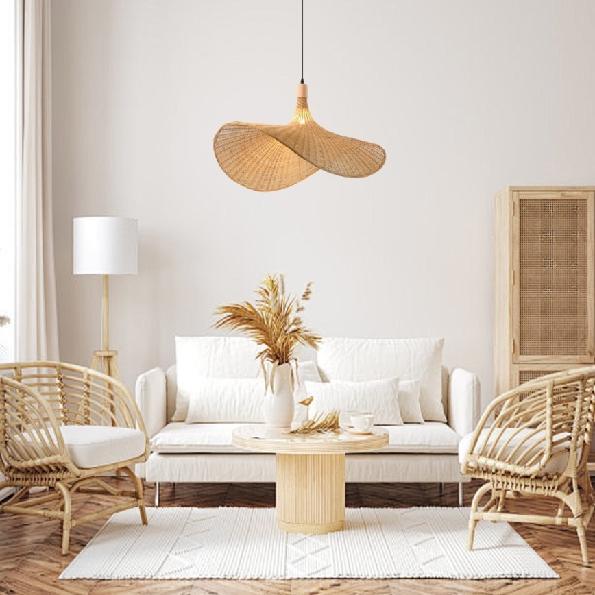 Immax 08290L - Пендел SOMBRERO 1xE27/40W/230V Ø 80 cm ратан