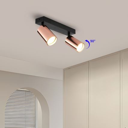 Точково осветително тяло PUNTO 2xGU10/9W/230V розово злато
