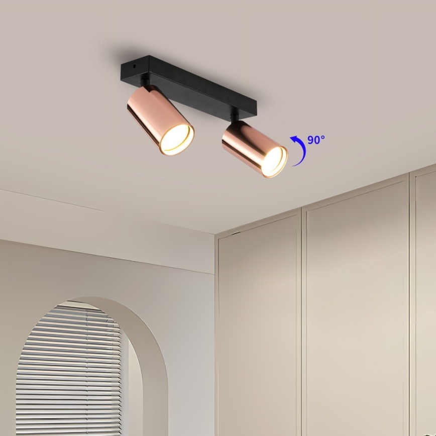 Точково осветително тяло PUNTO 2xGU10/9W/230V розово злато