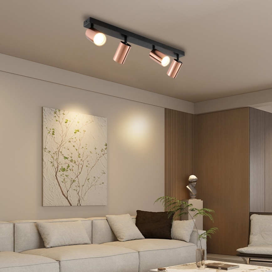 Точково осветително тяло PUNTO 4xGU10/9W/230V розово злато