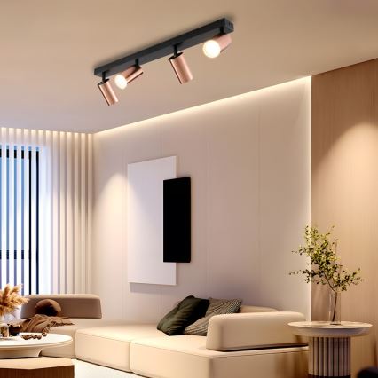 Точково осветително тяло PUNTO 4xGU10/9W/230V розово злато