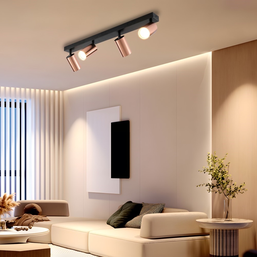 Точково осветително тяло PUNTO 4xGU10/9W/230V розово злато