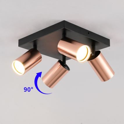 Точково осветително тяло PUNTO 4xGU10/9W/230V розово злато