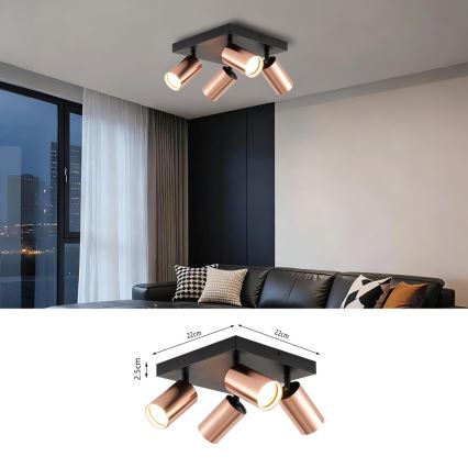 Точково осветително тяло PUNTO 4xGU10/9W/230V розово злато