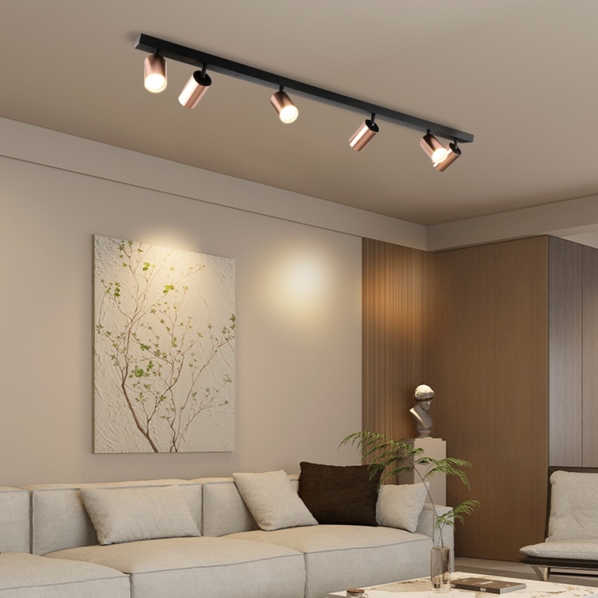 Точково осветително тяло PUNTO 6xGU10/9W/230V розово злато