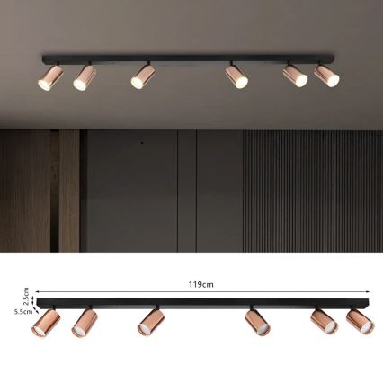 Точково осветително тяло PUNTO 6xGU10/9W/230V розово злато