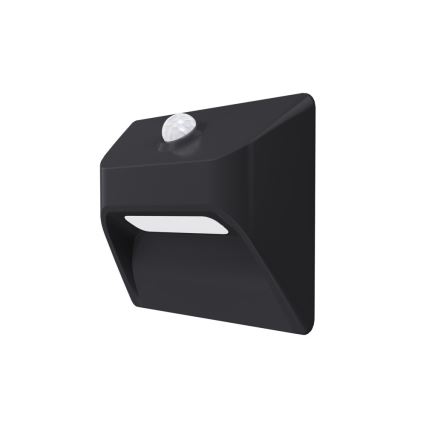 Immax 08307L - LED акумулаторно осветително тяло за стълби със сензор за движение и сумрак STEP LIGHT LED/0,3W/3,7V 2200 mAh IP53 черно