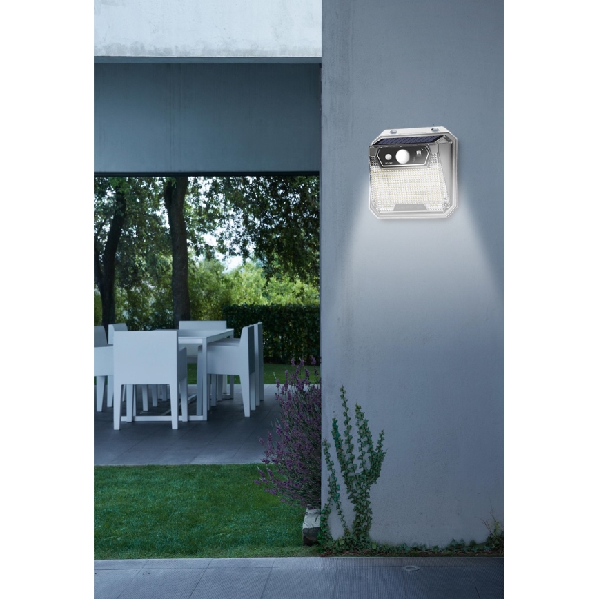 LED Соларен аплик със сензор LED/3W/5,5V IP65 1200 mAh