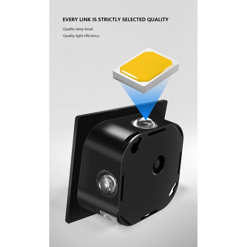 LED Соларен аплик със сензор LED/2W/5V IP54