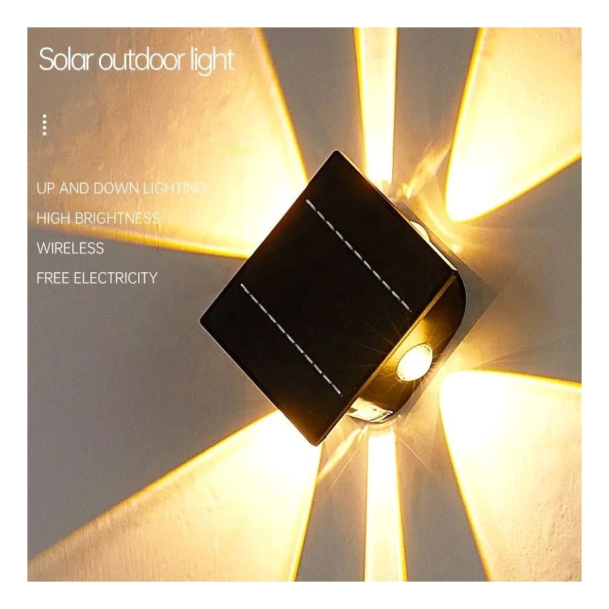 LED Соларен аплик със сензор LED/2W/5V IP54