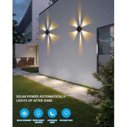LED Соларен аплик със сензор LED/2W/5V IP54