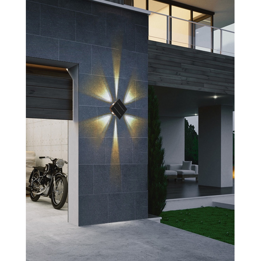 LED Соларен аплик със сензор LED/2W/5V IP54
